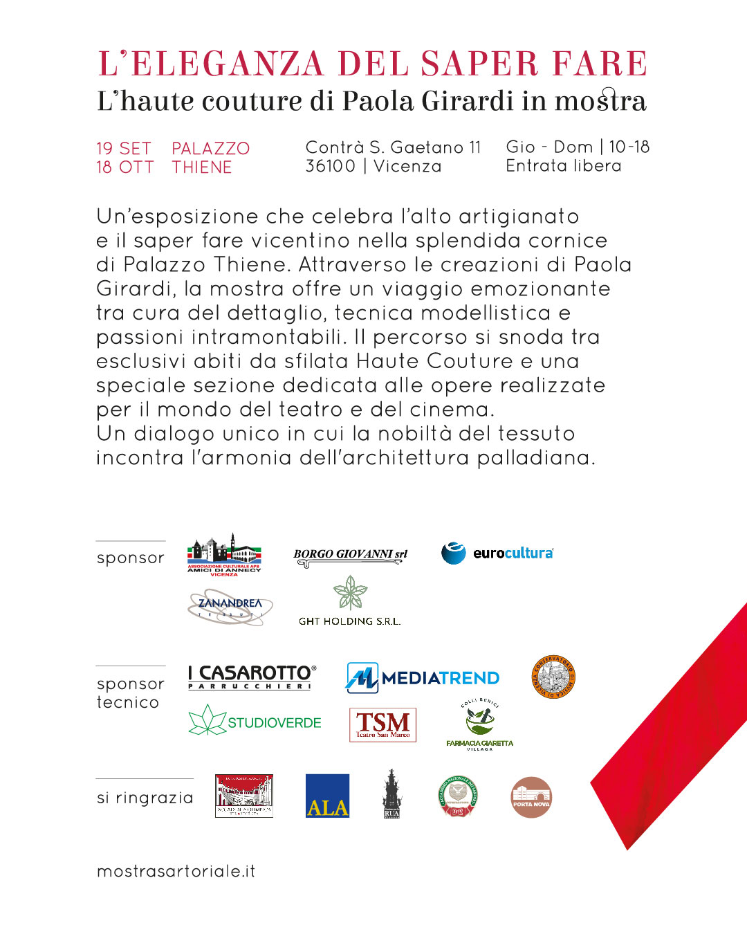 Retro della locandina della mostra